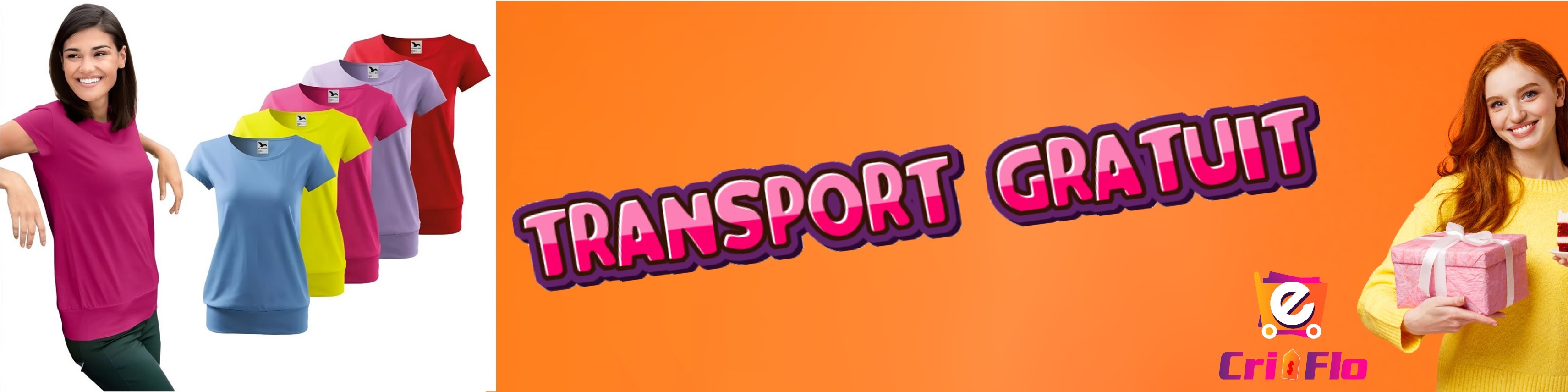 Set 5 tricouri damă din bumbac 100% cu transport gratuit la comandă